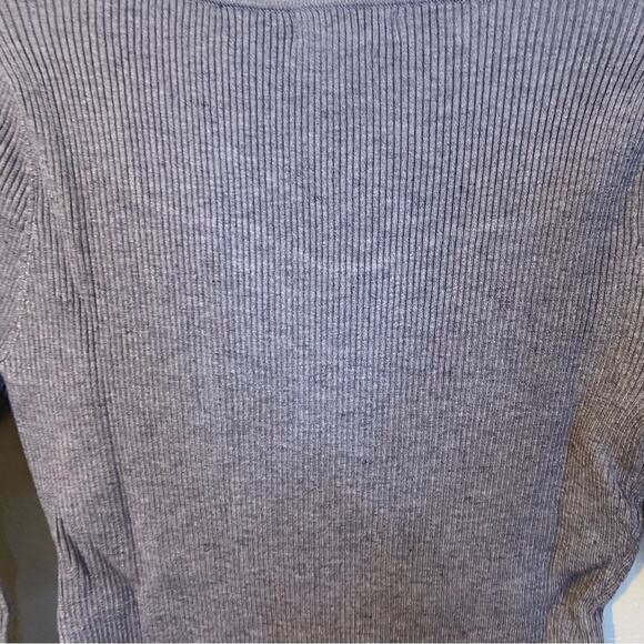 Area Stars Sweetheart Ribbed Sweater Midi Dress in Gray Size Medium NWT - Picture 5 of 8